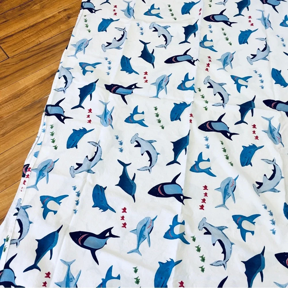 Pottery Barn sheet twin kids bedroom whales ocean surf beach nautical co…